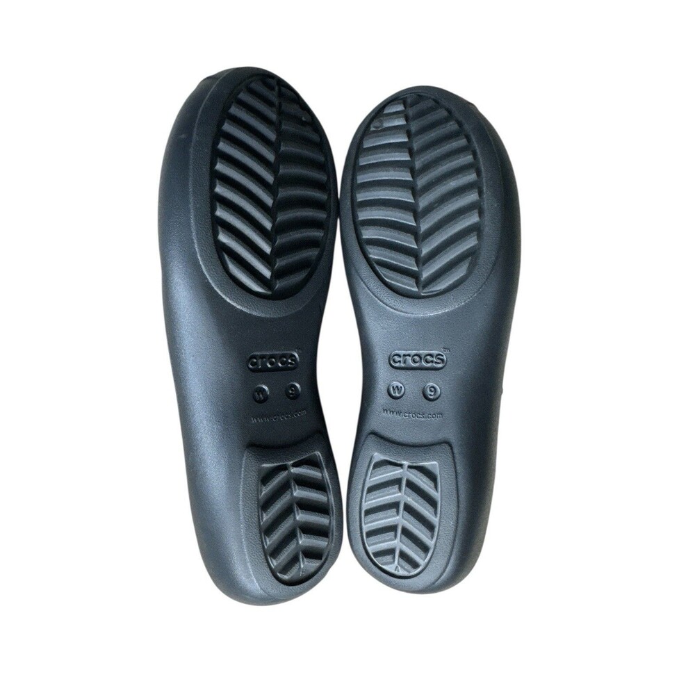 Crocs Olive ll Dual Comfort Black Flats Faux‎ Fur Size 9 Business Casual - Picture 9 of 11